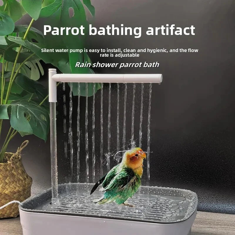 1Pcs USB Electric Automatic Circulating Bird Bathtub Tabletop Parrot Shower Basin Healthy Bathing Tub for Budgie Lovebird Cockat