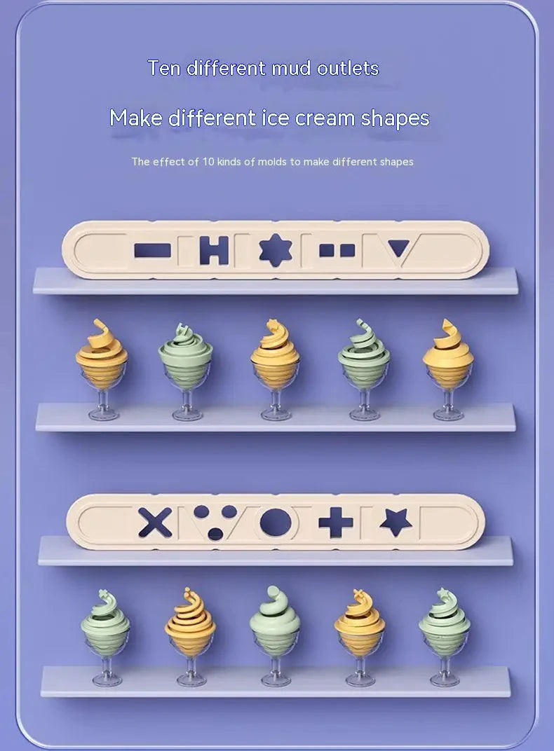 3D Plasticine Mold Modeling Clay Noodle Maker Diy Plastic Play Dough Tools Sets Toys Ice Cream Color Clay for Kids Birthday Gift