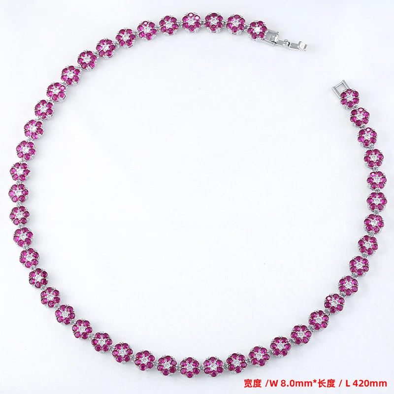 ZHUKOU Summer Dopamine Series Vibrant Colorful Flower Necklace Bracelet Wholesale:VL526 VL527