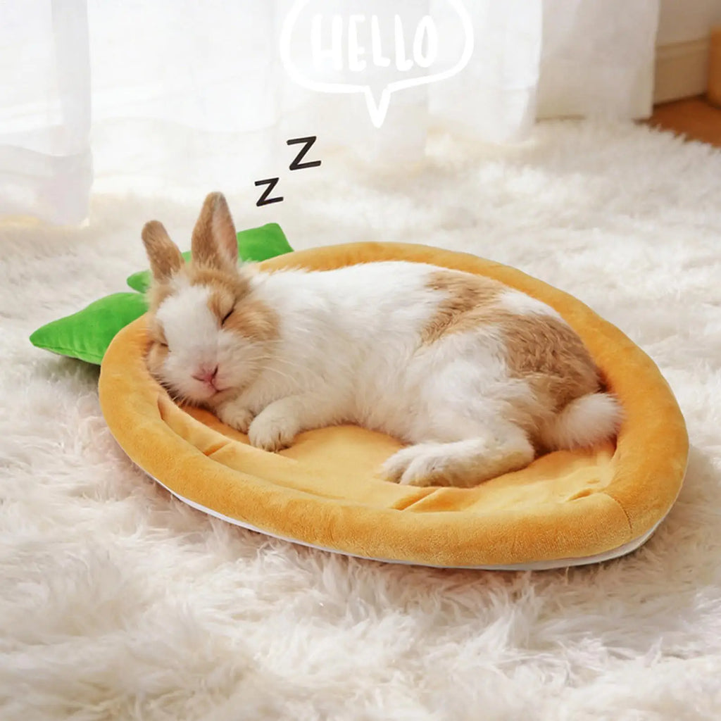 Warm Carrot Shaped Bunny Mat Soft Breathable Cute Sofa Mat for Pet Small Animal Hamster Bunny Puppy Kitty Sleeping Bed Mat