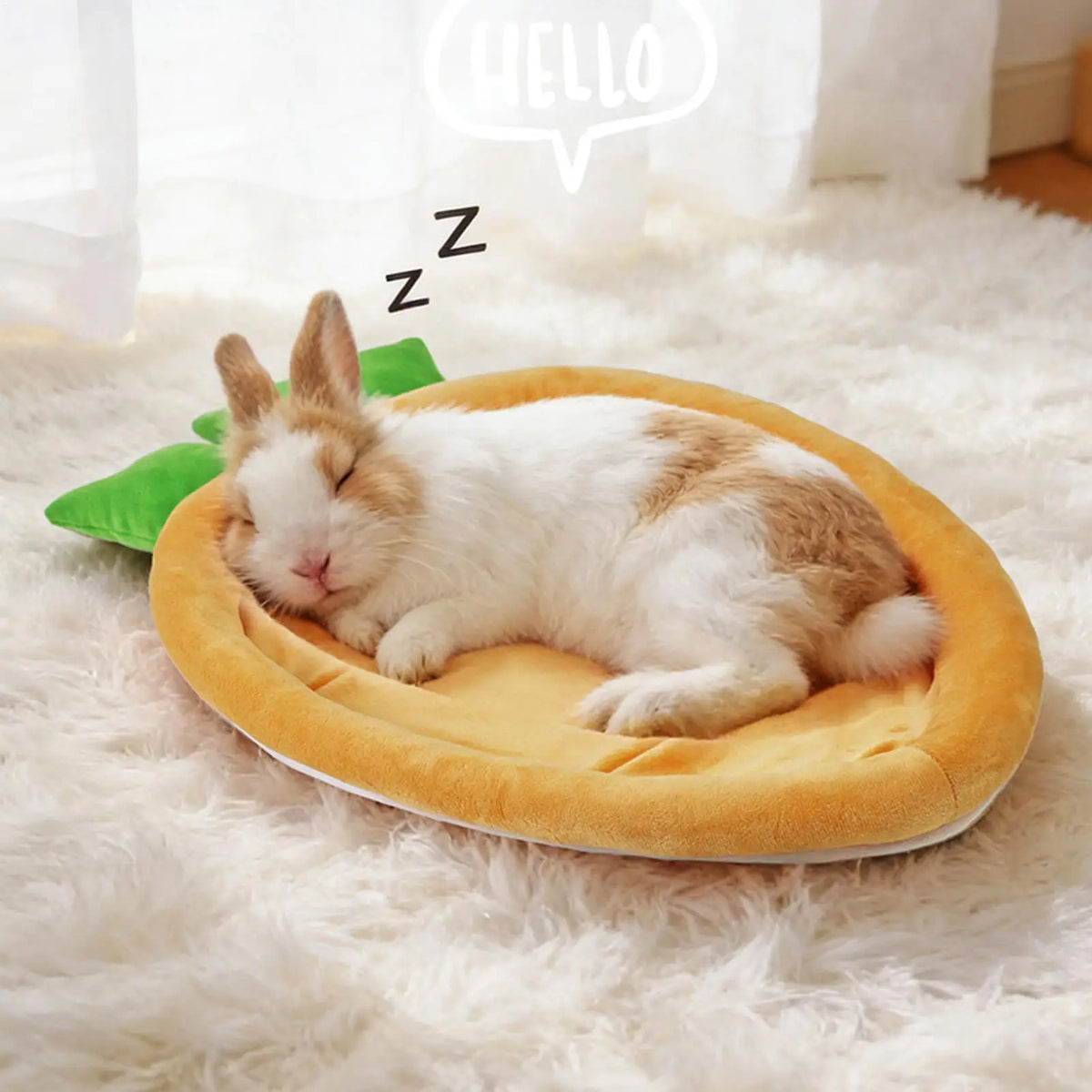 Warm Carrot Shaped Bunny Mat Soft Breathable Cute Sofa Mat for Pet Small Animal Hamster Bunny Puppy Kitty Sleeping Bed Mat