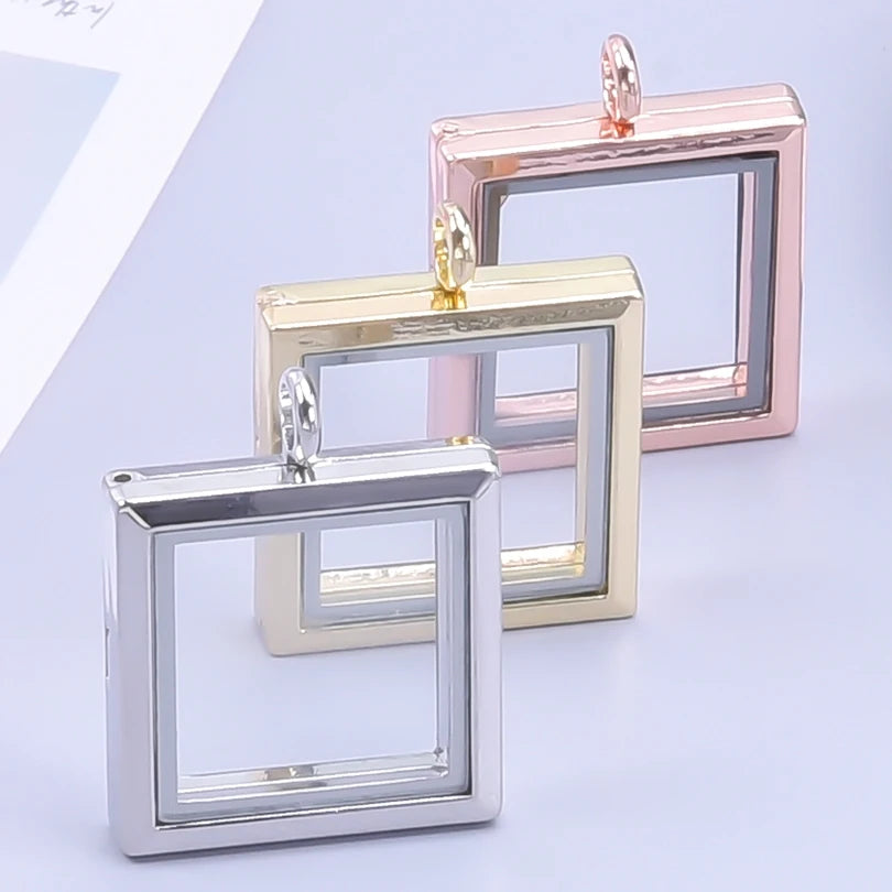 10Pcs/Lot Openable Round Living Reliquary Picture Locket Pendant Glass Floating Cremation Urn Medaillon Colgantes Jewelry Making