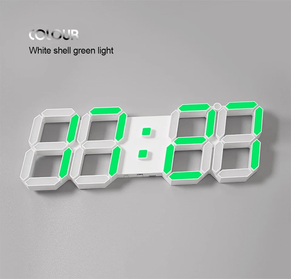 3D LED Digital Alarm Clock USB Charging Luminous Multifunctional Electronic Wall Clock Home Decorative Gift
