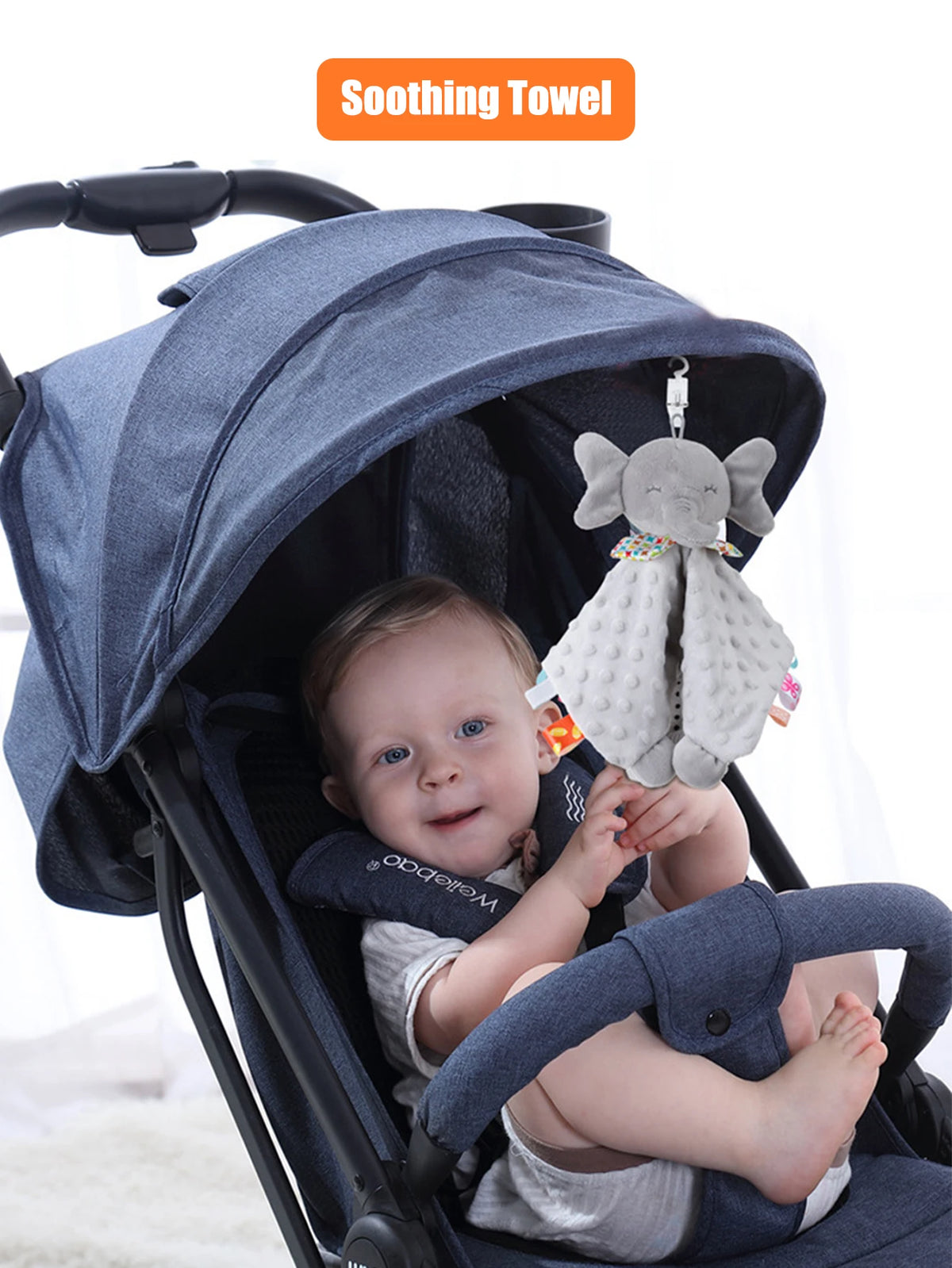 1pcs Baby Security Soothing Doll Towel with Teether Rattles Soft Blanket Snuggle Toy Stuffed Animal for Babies Newborns Gift