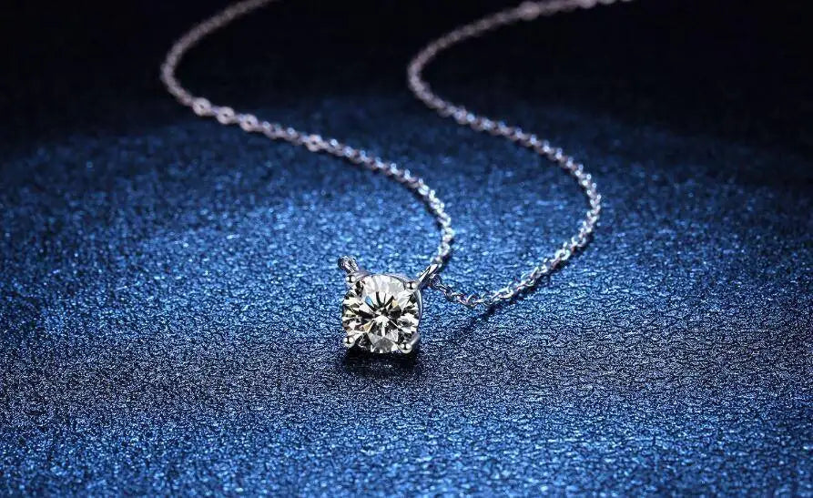 Moissanite Dia 6.5mm 0.5-5CT Woman Pendant Sier Necklace For Women Chains Party Bridal Fine Jewelry 925sterling Silver Necklace