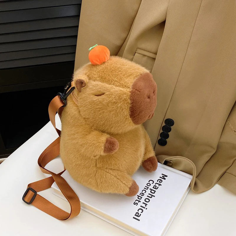 New Capybara Plush Backpack Capybara Crossbody Bag Bag Large Capacity Cute Doll Guinea Pig Doll Boys Girls Birthday Gifts