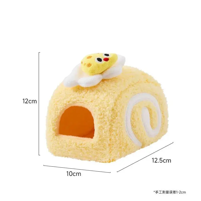 Cute Desserts Cake Plush Hamster House Small Animal Cage Landscaping Supplies Mouse House Small Pet Nest Pet Toy Hiding House