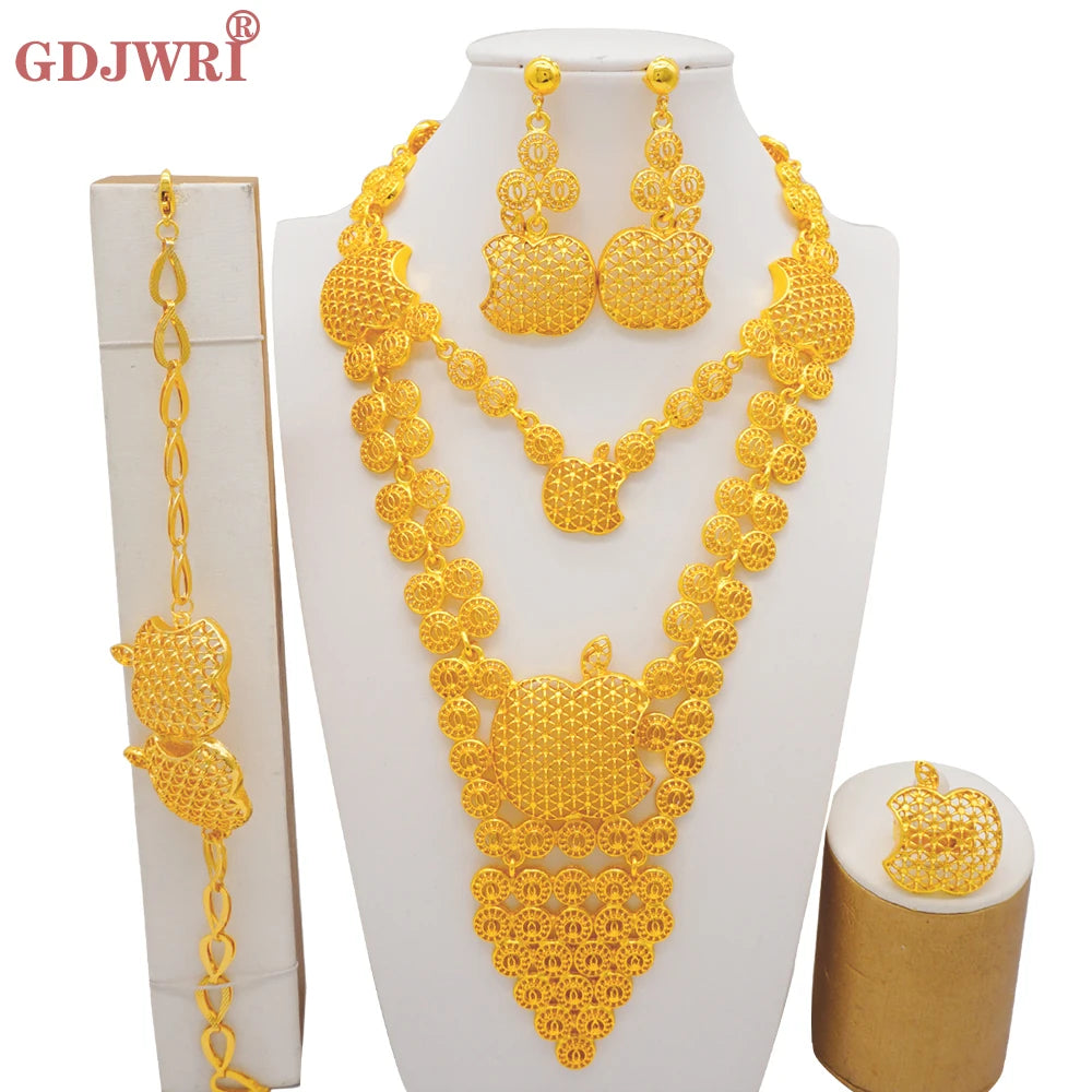 Ethiopian Fashion Women's Jewelry Set African Wedding Jewelry Set Necklace, Bracelet, Earrings, and Ring Set
