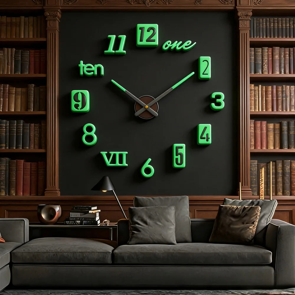 New Modern Design Large Wall Clock 3D DIY Quartz Clocks Fashion Watches Acrylic Mirror Stickers Living Room Home Decor Horloge