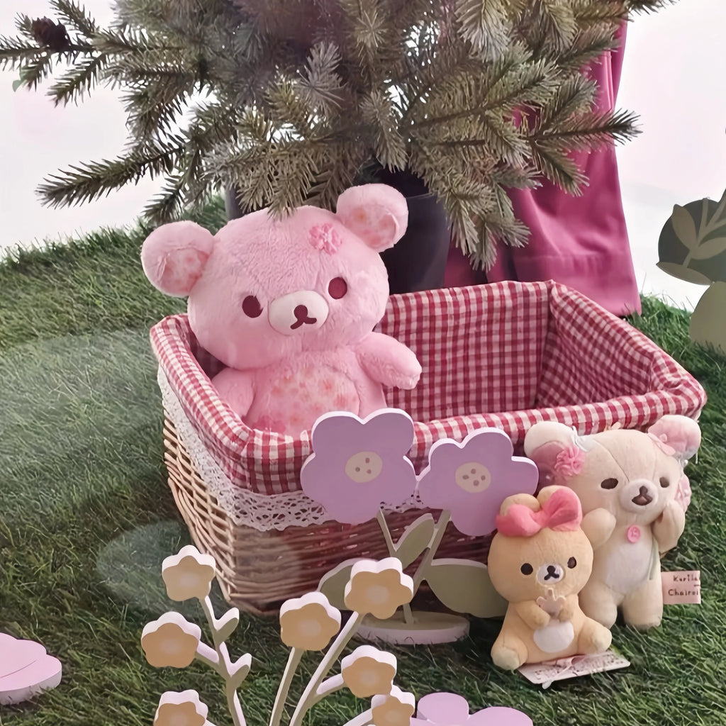 Cherry Blossom Rilakkuma Plush Toys 30/40/50cm Rilakkuma Stuffed Doll Bear Home Decor Toys Kids Dolls Adorably Birthday Gifts