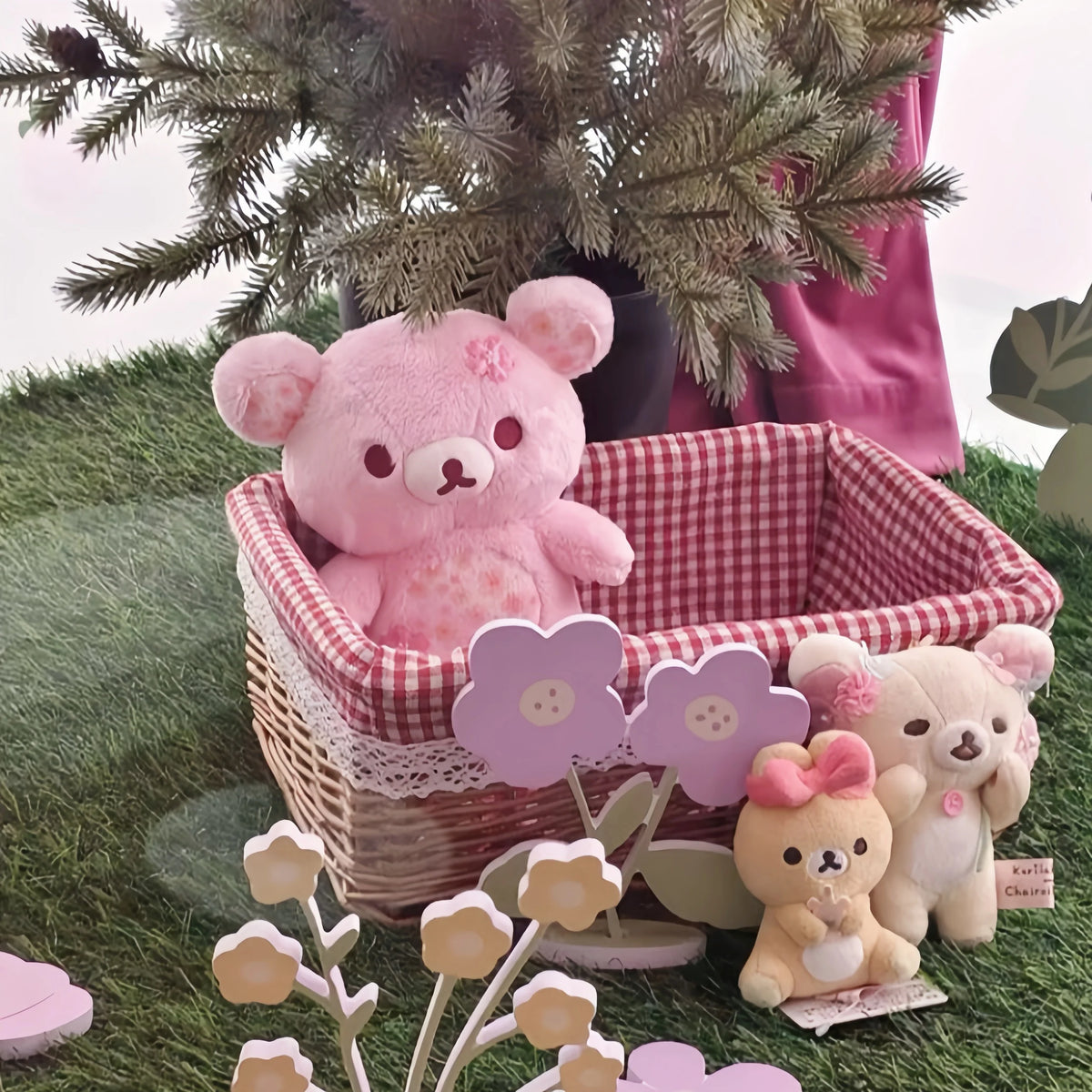 Cherry Blossom Rilakkuma Plush Toys 30/40/50cm Rilakkuma Stuffed Doll Bear Home Decor Toys Kids Dolls Adorably Birthday Gifts