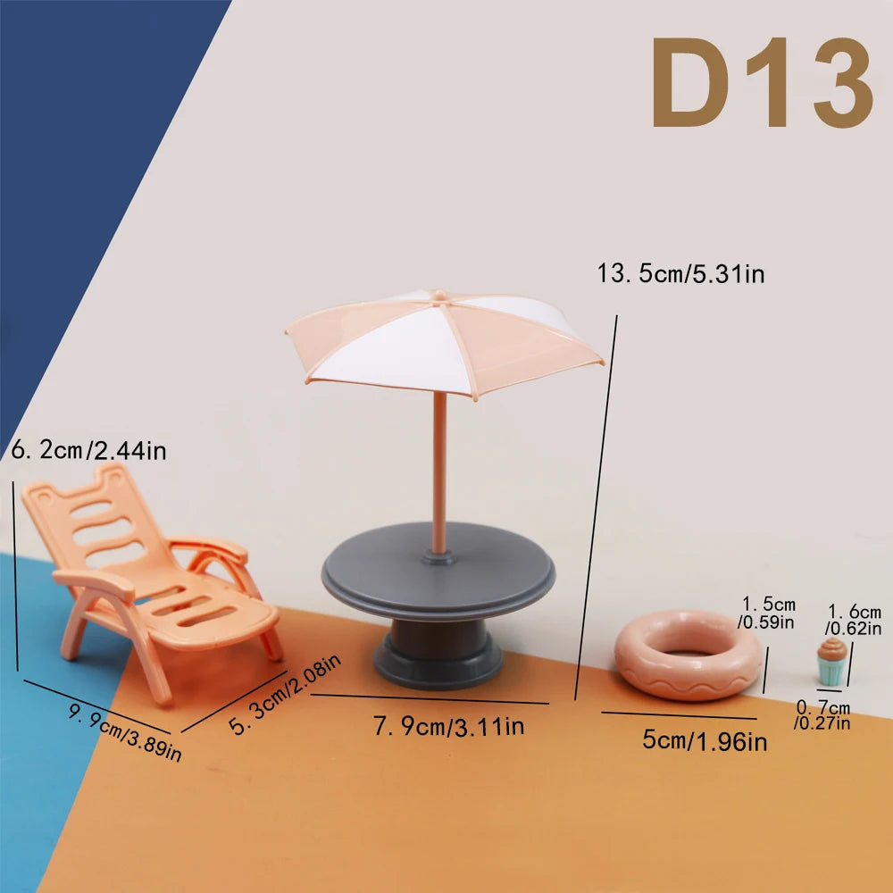 Doll House 1:12 Miniature Furniture Kitchen Toy Dining Table Dollhouse Accessories Montessori Bedroom Bathroom For Girl Gift