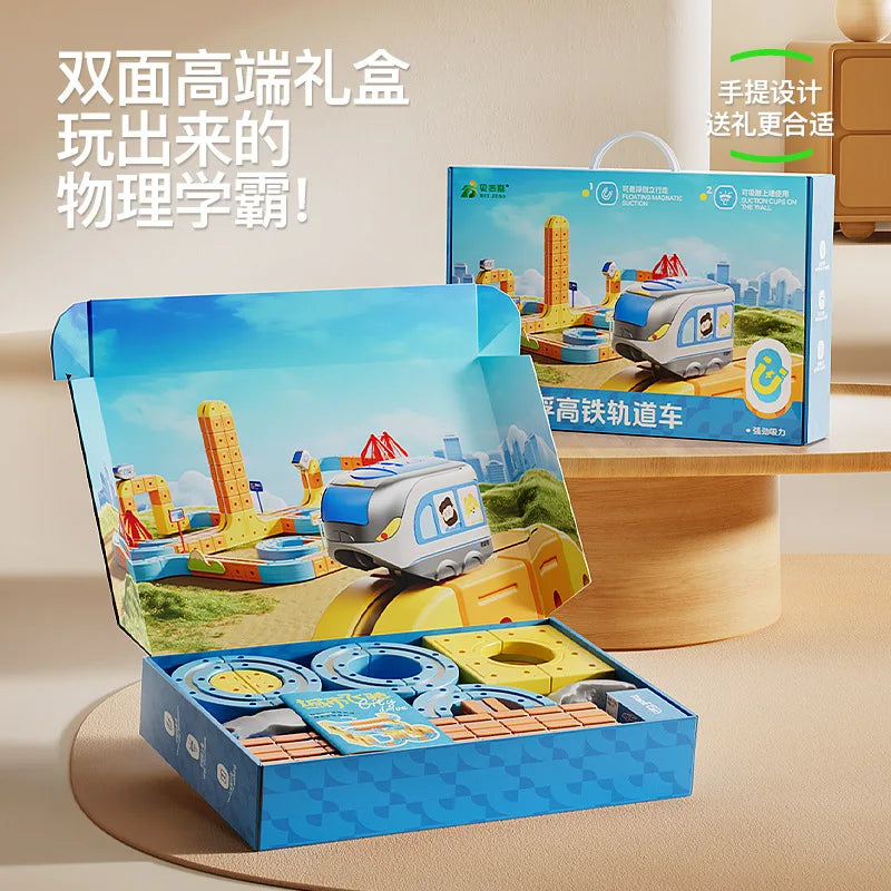 DIY Magnetic Track Train Set Transformable Building Magnetic Rail Toy Versatile Assembly Train Non-Remote Rail Car Surprise Gift