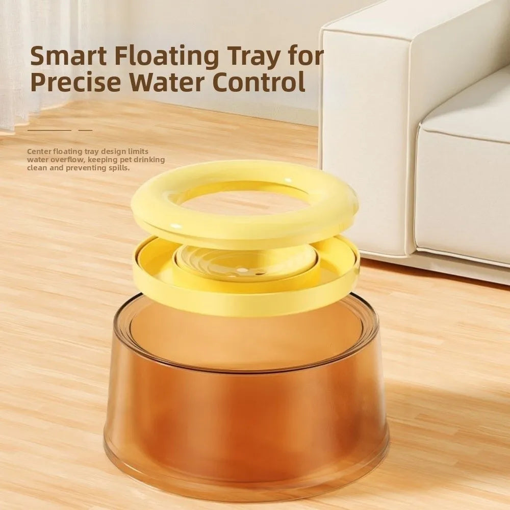 Non-Slip Base Pet Floating Water Bowl Large Capacity Spill Proof Dog Drinking Bowl Anti-Splash Design No Wet Mouth Cat Bowl