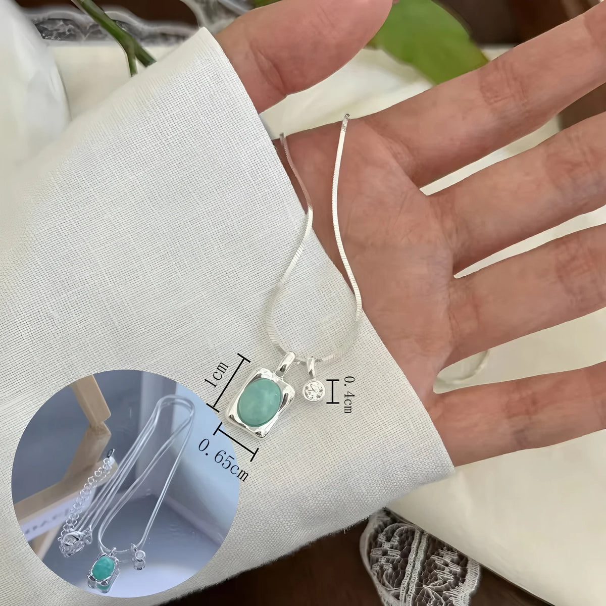 PANJBJ 925 Sterling Silver Onyx Necklace for Women Girl Concise Individuality Fashion Jewelry Birthday Gift Dropshipping