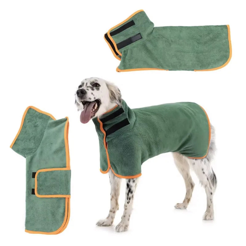 Super Absorbent Pet Towel Bathrobe for Large Dogs All-over Wrap Quick Drying Breathable Year-round Cleaning Dog Bathrobe Towels
