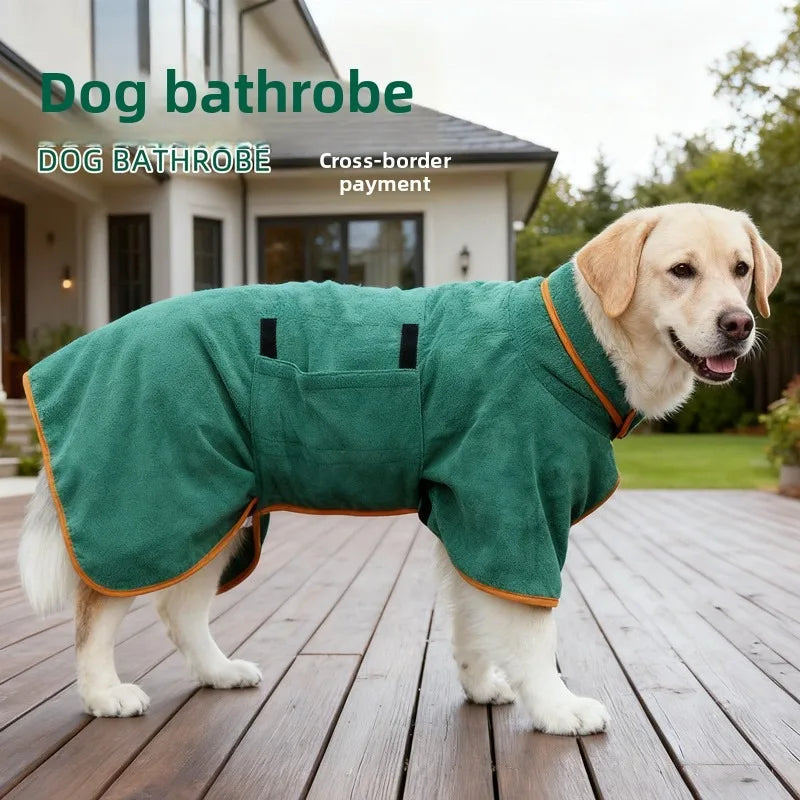 Pet Product Absorbent Dog Bathrobe Quick Drying Soft Fiber Dog Bath Towel Adjustable Pet Absorbent Bathrobe Large Small Dogs