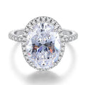 925 Sterling Silver Fashion Oval Shiny Full Zircon Ring For Women Match Daily Outfits Party Luxury High Quality Fine Jewelry