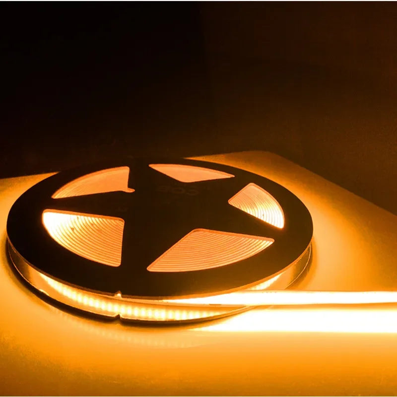 DC 12V 24V COB Strip 320Leds/480LedsM High Density RA90/RA95 Pink Yellow Ice Blue Red Green Flexible Ribbon Rope FOB LED Light
