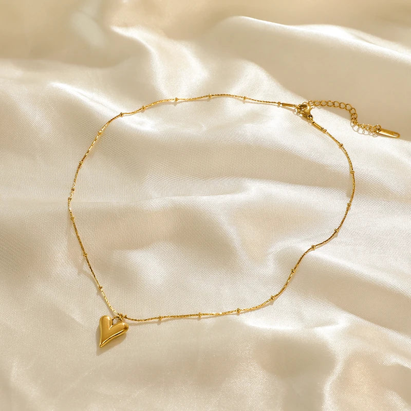 EILIECK 316L Stainless Steel Gold Color Hollow Ball Beads Pendant Necklace For Women Non-fading Choker Jewelry Girls Gifts Party