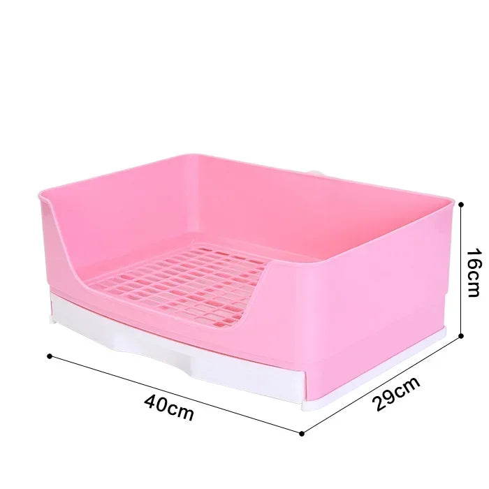 Large Bunny Toilet with Drawer - Rabbit Litter Box, Pet Bedpan for Adult Hamster/Guinea Pig/Ferret/Bunny Grate Potty Pet Toilet