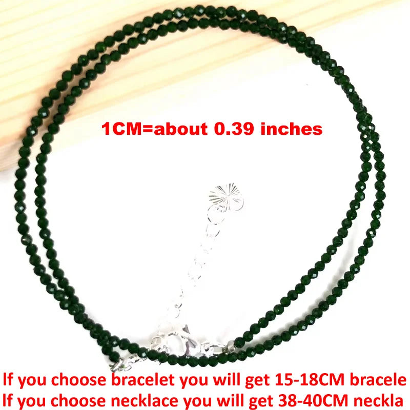 Natural Semi-precious Stone Necklaces for Women and Men Cut Angle 2mm Beads Crystal Necklace Bracelet Gem Zircon Agate Jewelry
