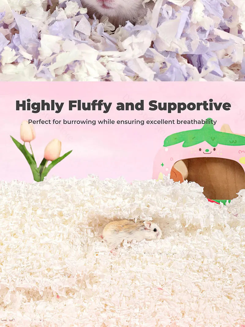 10L/400g Cozy Hamster Bedding Absorbent & Odor-Control Paper Cotton for Syrian Hamsters - Cage Litter & Nesting Material