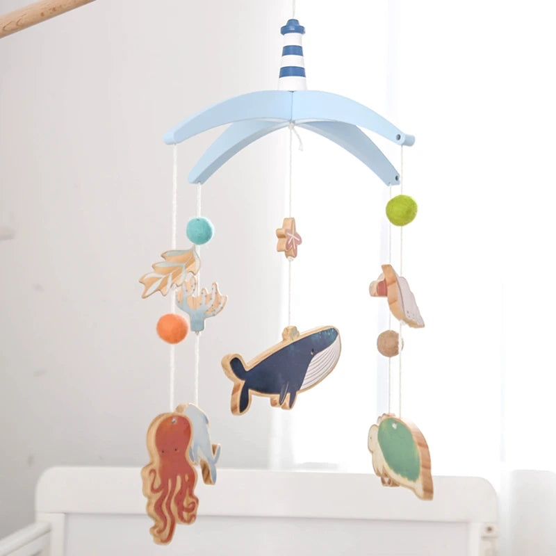 Baby Crib Cartoon Bear Mobile Rattle Toy January To December Hanging Bed Bell Newborn Soothing Toy Moving Musical Toy Baby Gift
