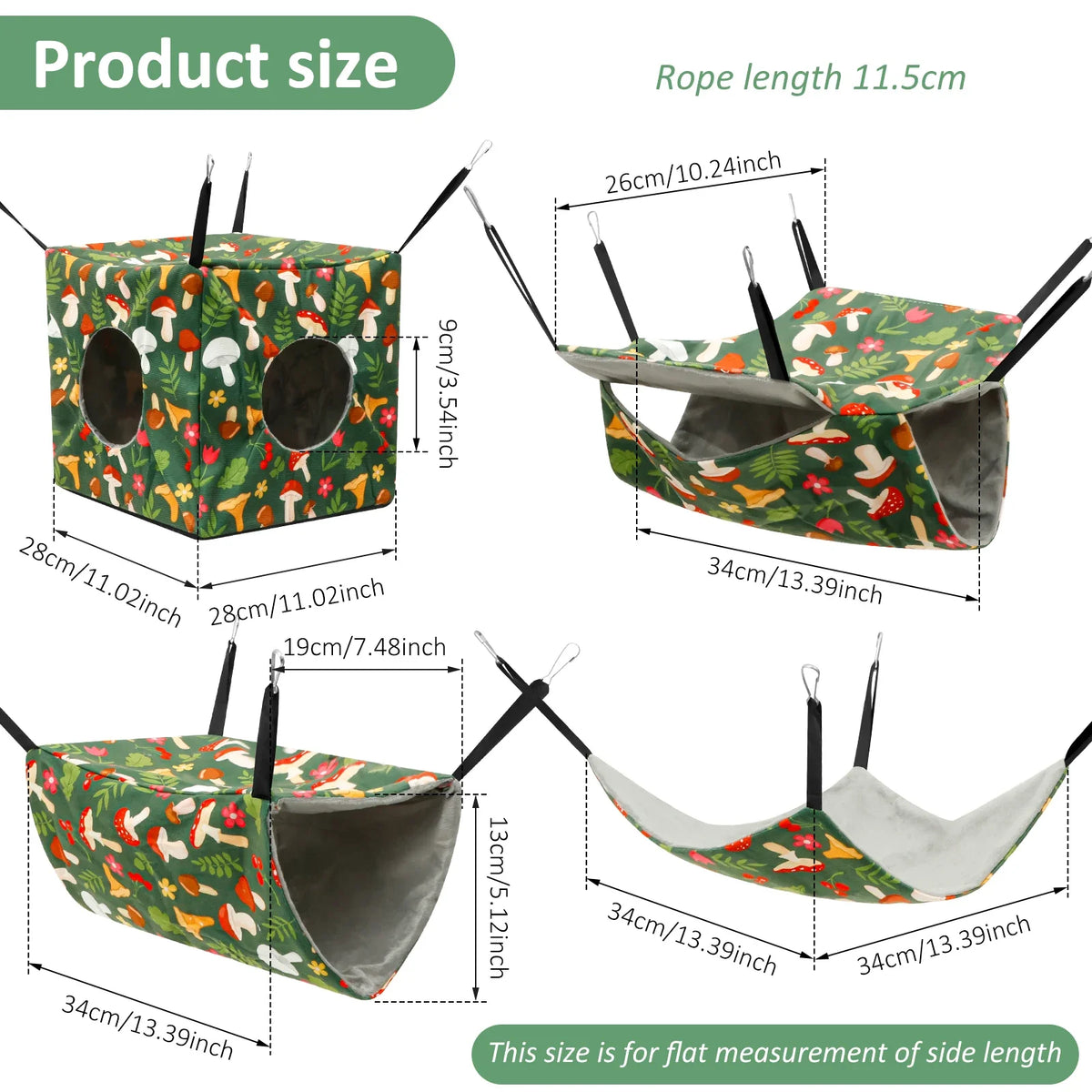 4Pcs Hamster Hammock Set Polyester Ferret Rat Hammock Set Soft Comfortable Hanging Guinea Pig Hideout Bed Small Pet Supplies