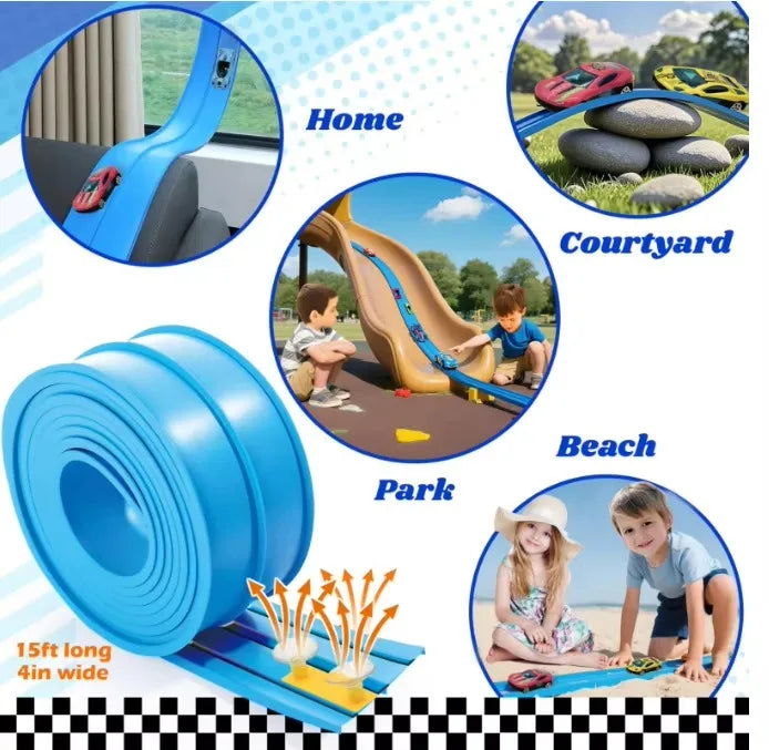 DIY track assembled aluminum alloy pull-back racing car gravity slide boys and girls educational toys holiday Christmas gifts