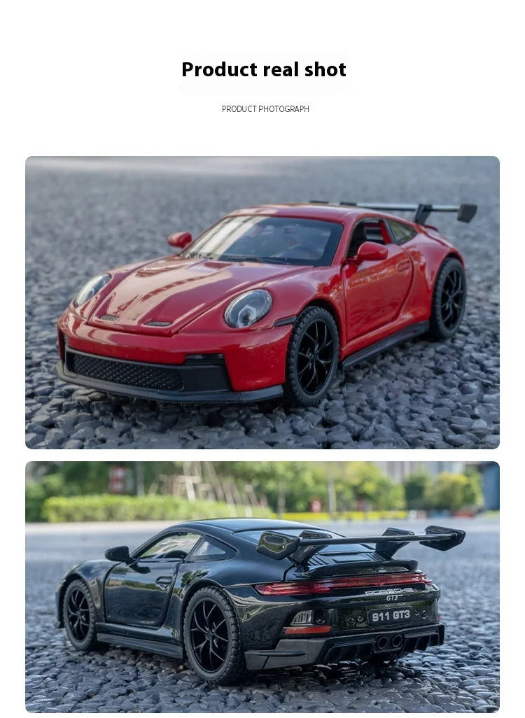1:32 911 GT3 RS Alloy Sports Car Model Diecast Metal Racing Car Vehicles Model High Simulation Sound Light Children Toy Gift Boy