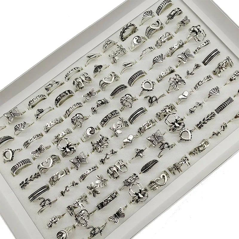50000 Style Different Finger Rings Wholesale In Stock 100pc/Lot Hot Vintage Silver Gold Color New Alloy Joint Ring Party Women