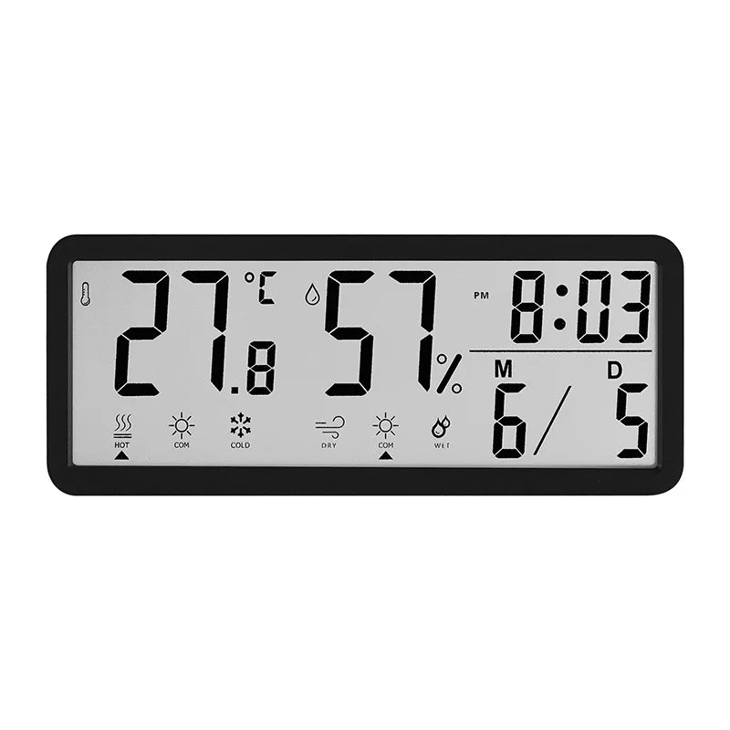 Battery Powered LCD Digital Wall Clock Time Temperature Date Desktop Table Clock With USB Cable 12/24H LCD Clock for Living Room