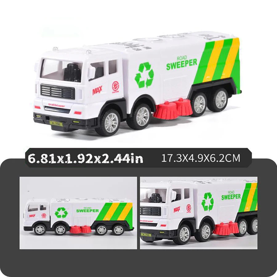1pc Children's  Toys Inertia Car Sanitation Garbage Truck Cleaning Sprinkler Rescue Car Simulation Car Toy Model Boys' Gifts Puz