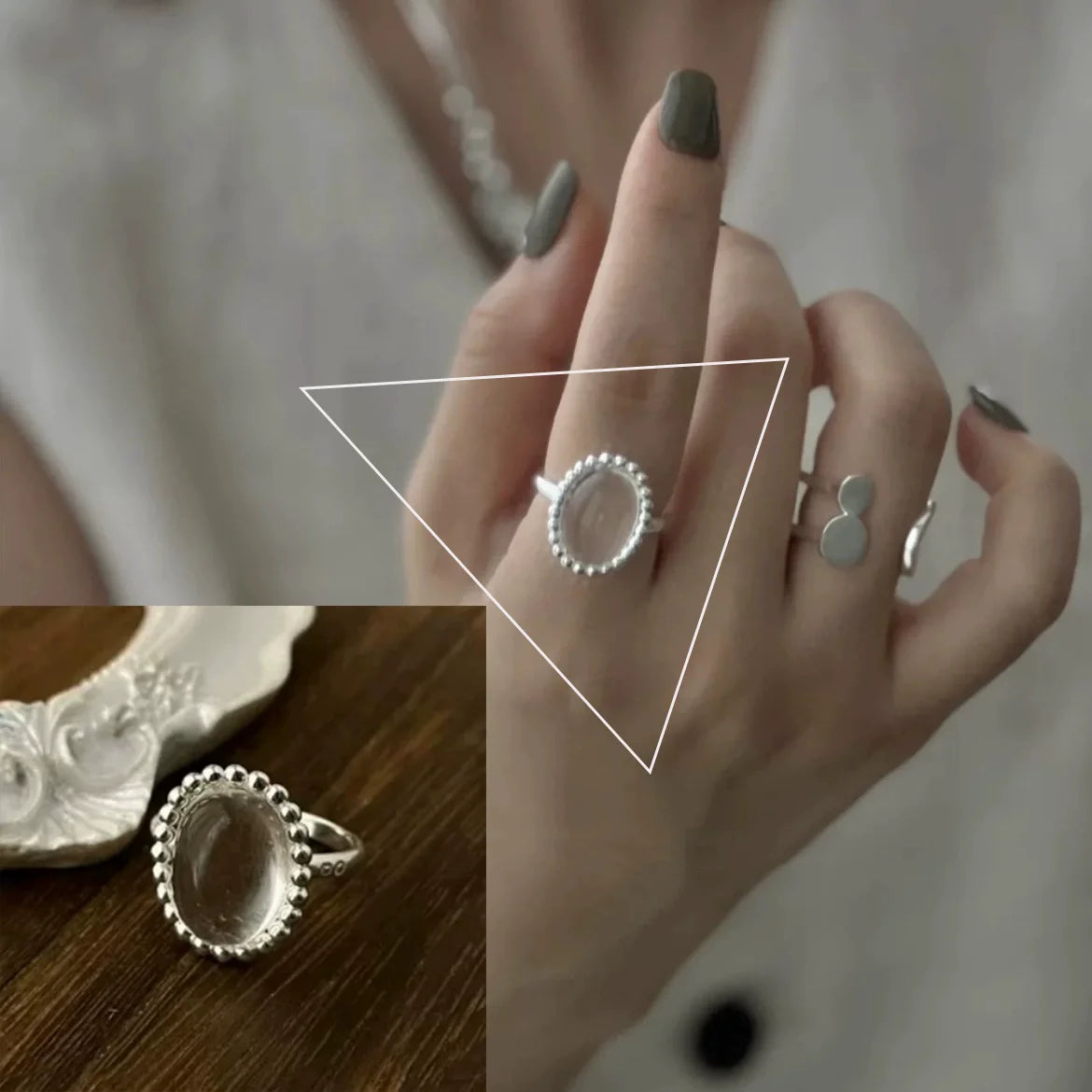 925 Sterling Silver Rings for Women Couple Minimalist Handmade Simple BIg Ring Party Jewelry Gift Prevent Allergy