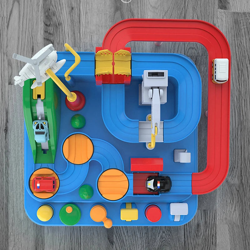Car Train Track Sets Racing Rail Model Educational Toys Children Adventure Game Mechanical Interactive Animals Space Rocket Toy