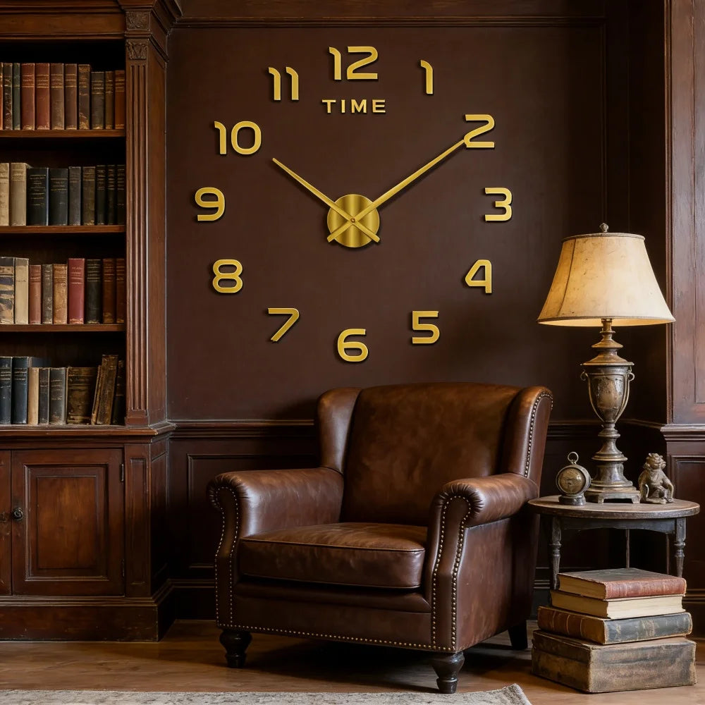 2D/3D Large Roman Numeral Acrylic Mirror Wall Clock Sticker Fashion DIY Quartz Clocks Watch Home Decoration Living Room Stickers