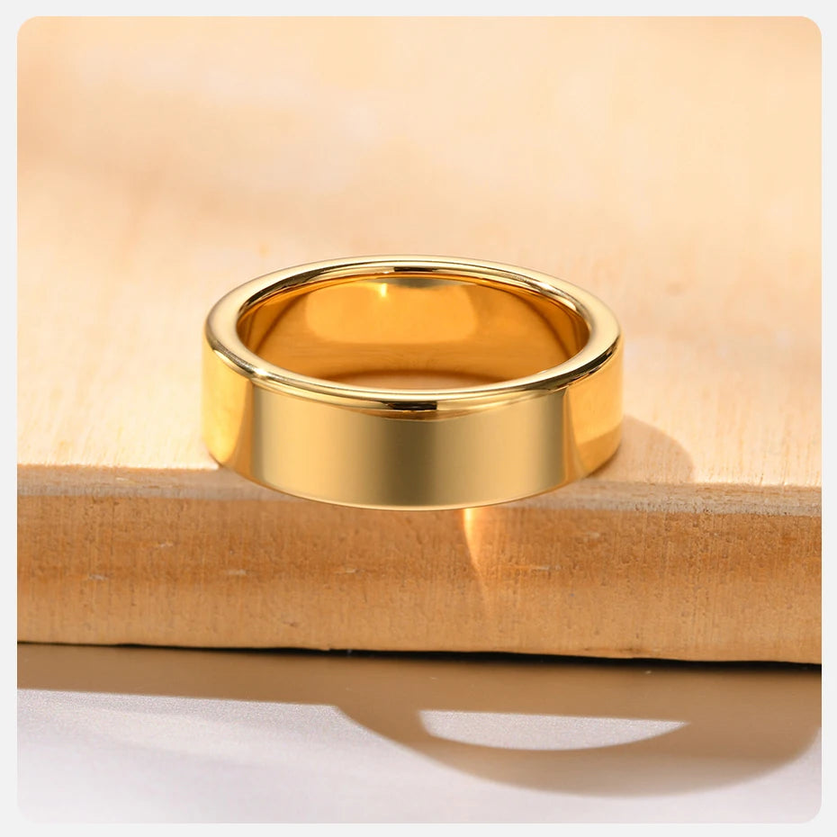 Vnox 2/4/6/8mm Tungten Ring for Men Women, Baisc Simple Gold Color Wedding Band, Anti Scratch Minimalist Ring