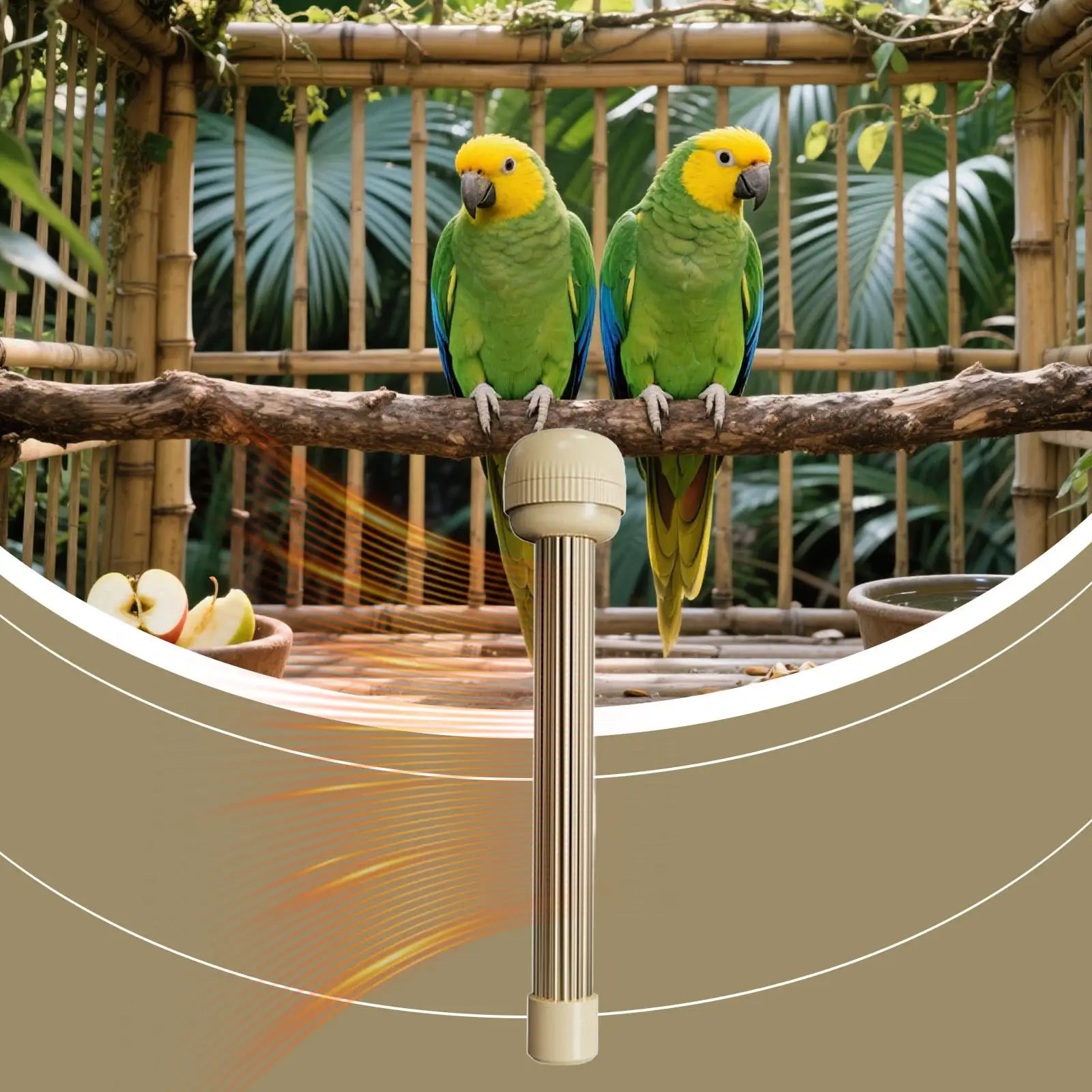 Auto Thermostat Heated Bird Perch Safe Warmer Stand with Anti Bite Design for Parakeets Conure Parrots Nighttime Winter Supplies