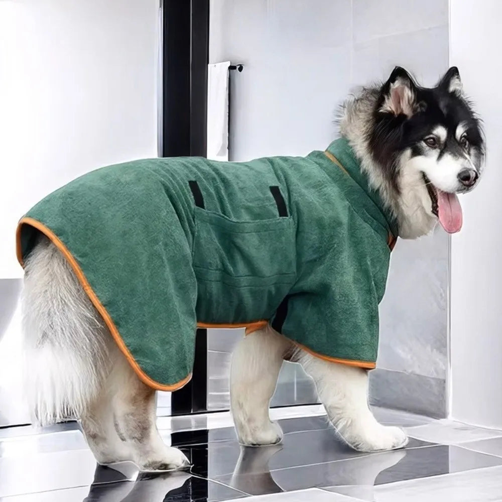 Pet Product Absorbent Dog Bathrobe Quick Drying Soft Fiber Dog Bath Towel Adjustable Pet Absorbent Bathrobe Large Small Dogs
