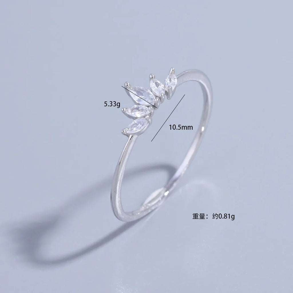 S925 Sterling Silver French Luxury Zircon Ring for Women,Simple Fashionable Jewelry Gifts Accessories Wholesale Dropshipping
