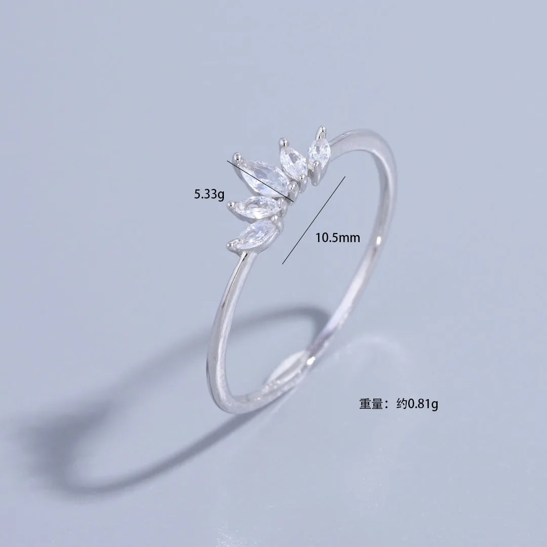 S925 Sterling Silver French Luxury Zircon Ring for Women,Simple Fashionable Jewelry Gifts Accessories Wholesale Dropshipping
