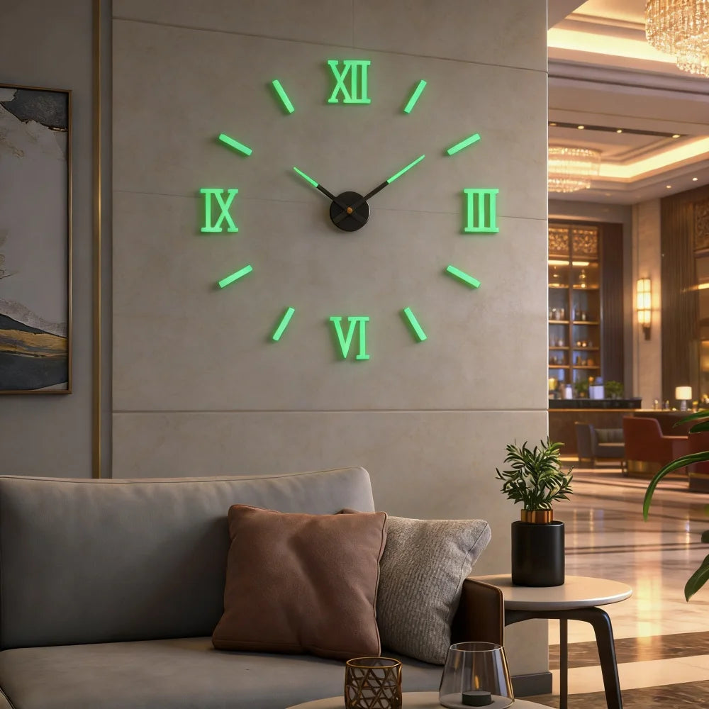2026 Modern Design Large Wall Clock 3D DIY Quartz Clocks Fashion Watches Acrylic Mirror Stickers Living Room Home Decor Horloge