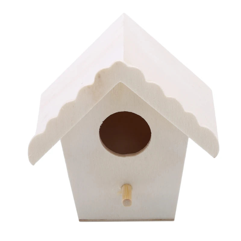 Creative Wooden Hummingbird House With Hanging Rope Home Gardening Decoration Bird's Small Hot Nest Diy Types Wall-mounted