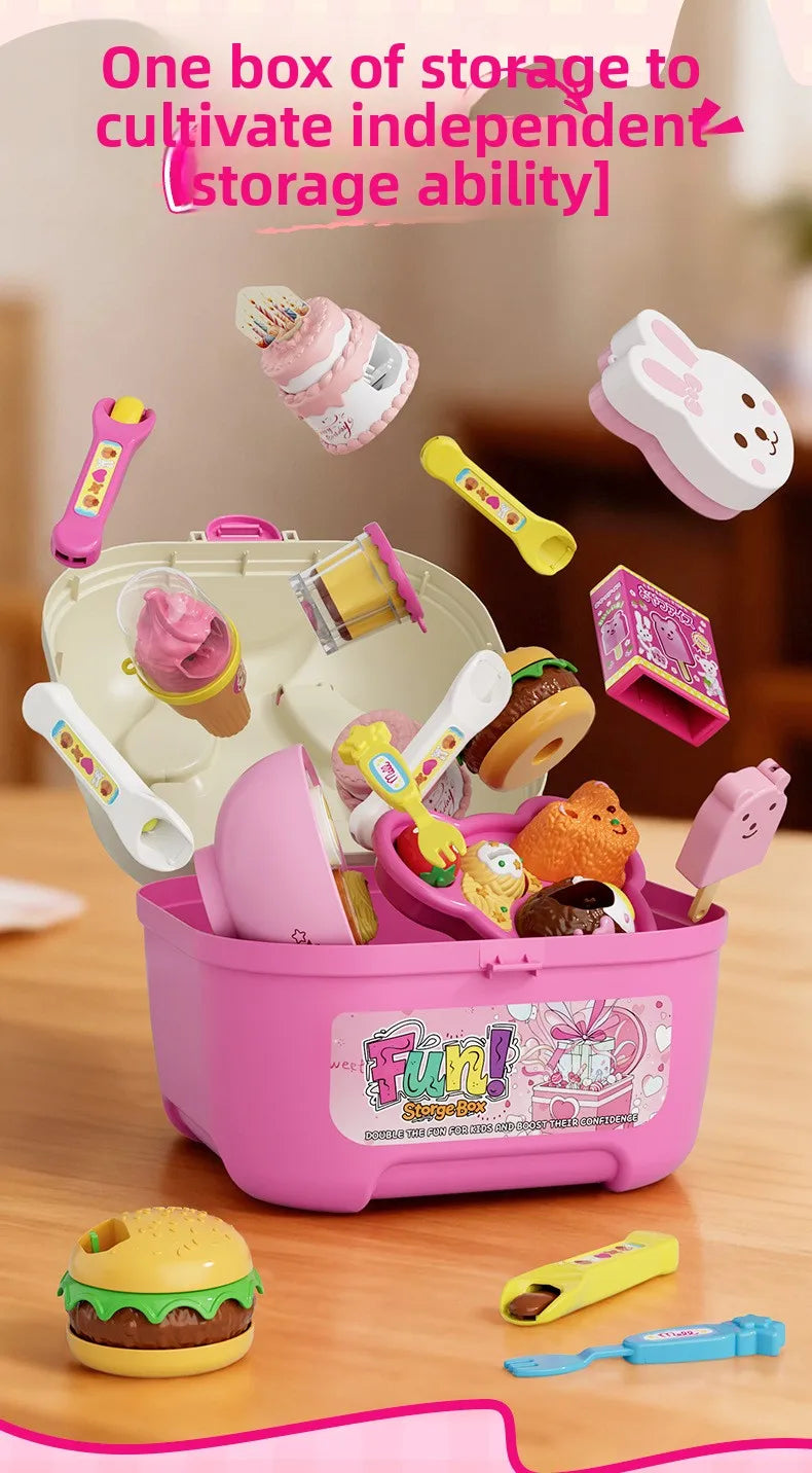Little Bear Shape Pudding Feeding Set Pretend Play Early Education Lunch Box Pudding Toy Simulation Model Play House Toys Gifts