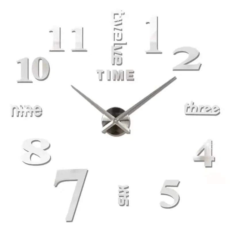 2026 Modern Design Large Wall Clock 3D DIY Quartz Clocks Fashion Watches Acrylic Mirror Stickers Living Room Home Decor Horloge