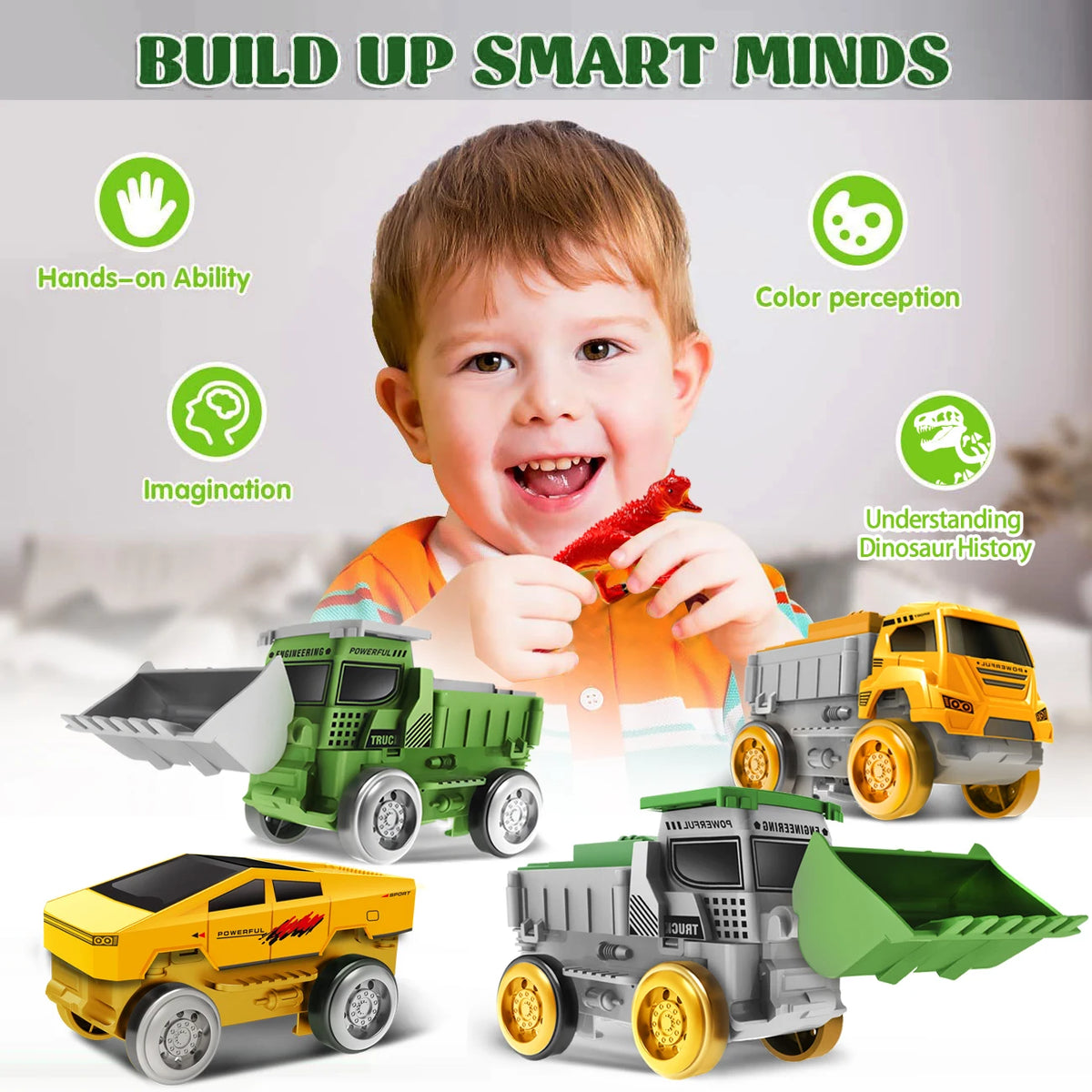 Dinosaur Toy Race Track Featuring Flexible Tracks Electric Cars Magic Climbing Flexible Rail Car Educational Puzzle Toy for Kids