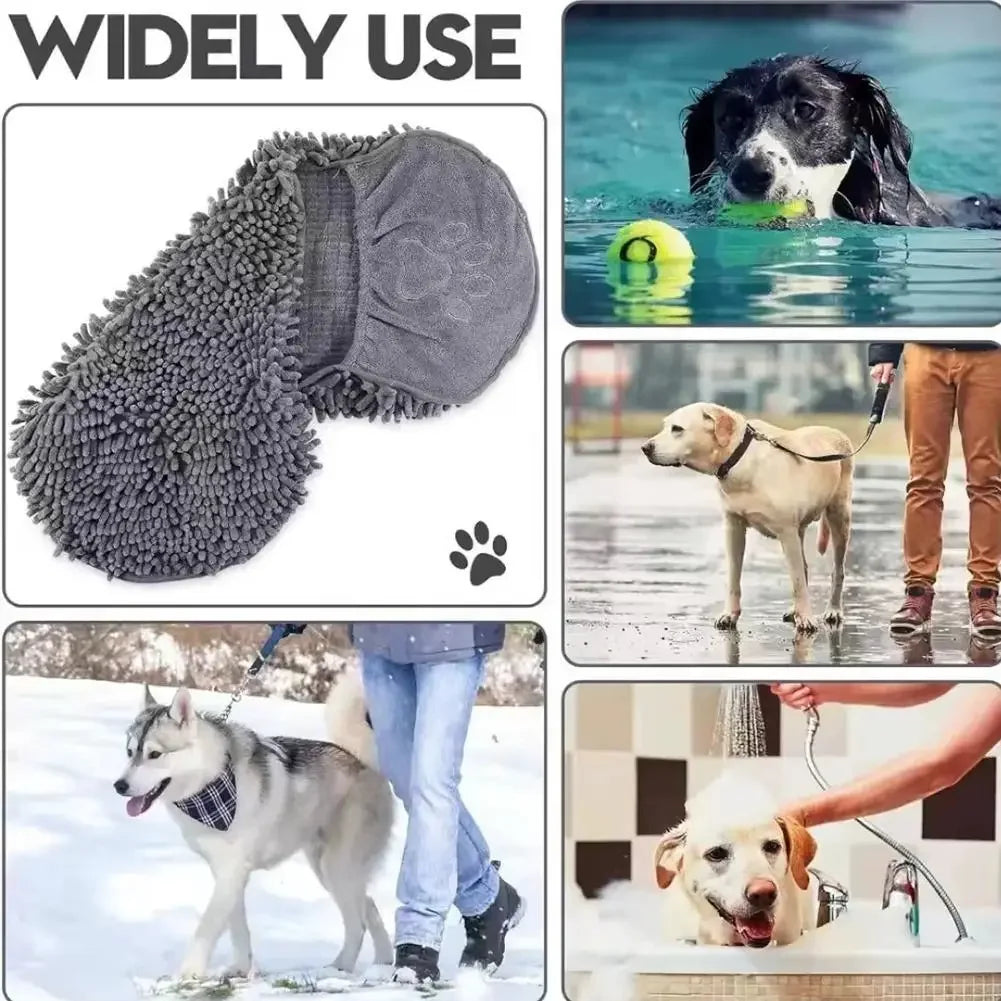 Quick Dry Pet Towel Soft Dog Bath Robe Towel Super Absorbent Cat Bath Towel Convenient Pet Cleaning Washcloth Dog Accessories