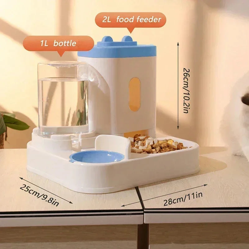 A1 Automatic 2-in-1 Feeder Dog Cat Food Bowl and Water Feeding Device Pet Large Dispenser Puppy Pet Kitten Bowl Accessories 1