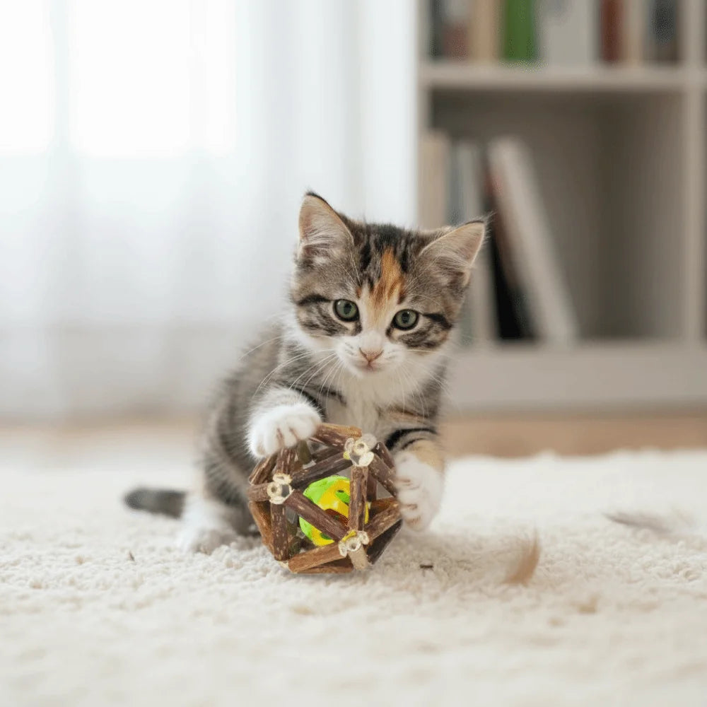 With Bell Catnip Ball Self-Entertainment Catnip Infused Cat Bell Toy Bell Toy Teasing Grinding Cat Toy Supplies Interactive Play